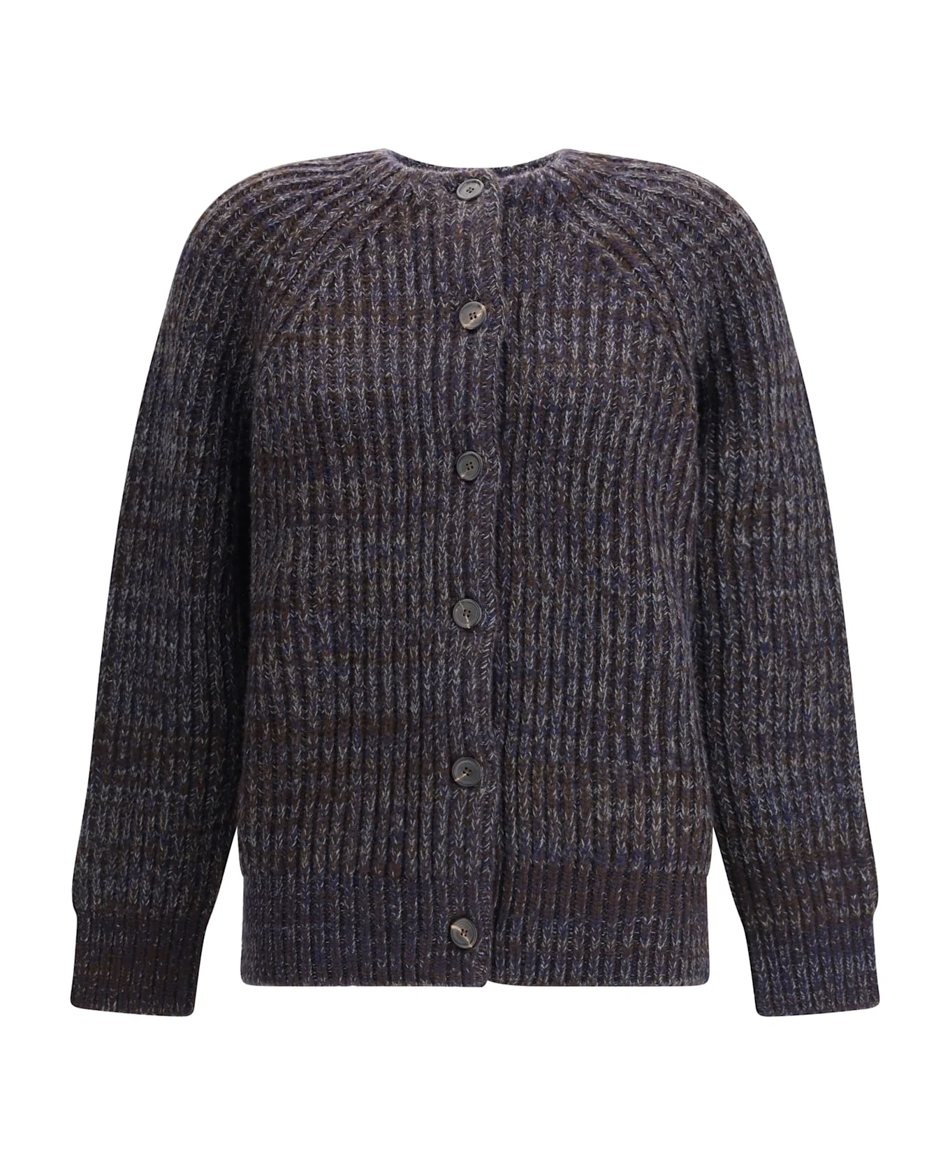 Crew Neck Sweater With Button Closure - 1