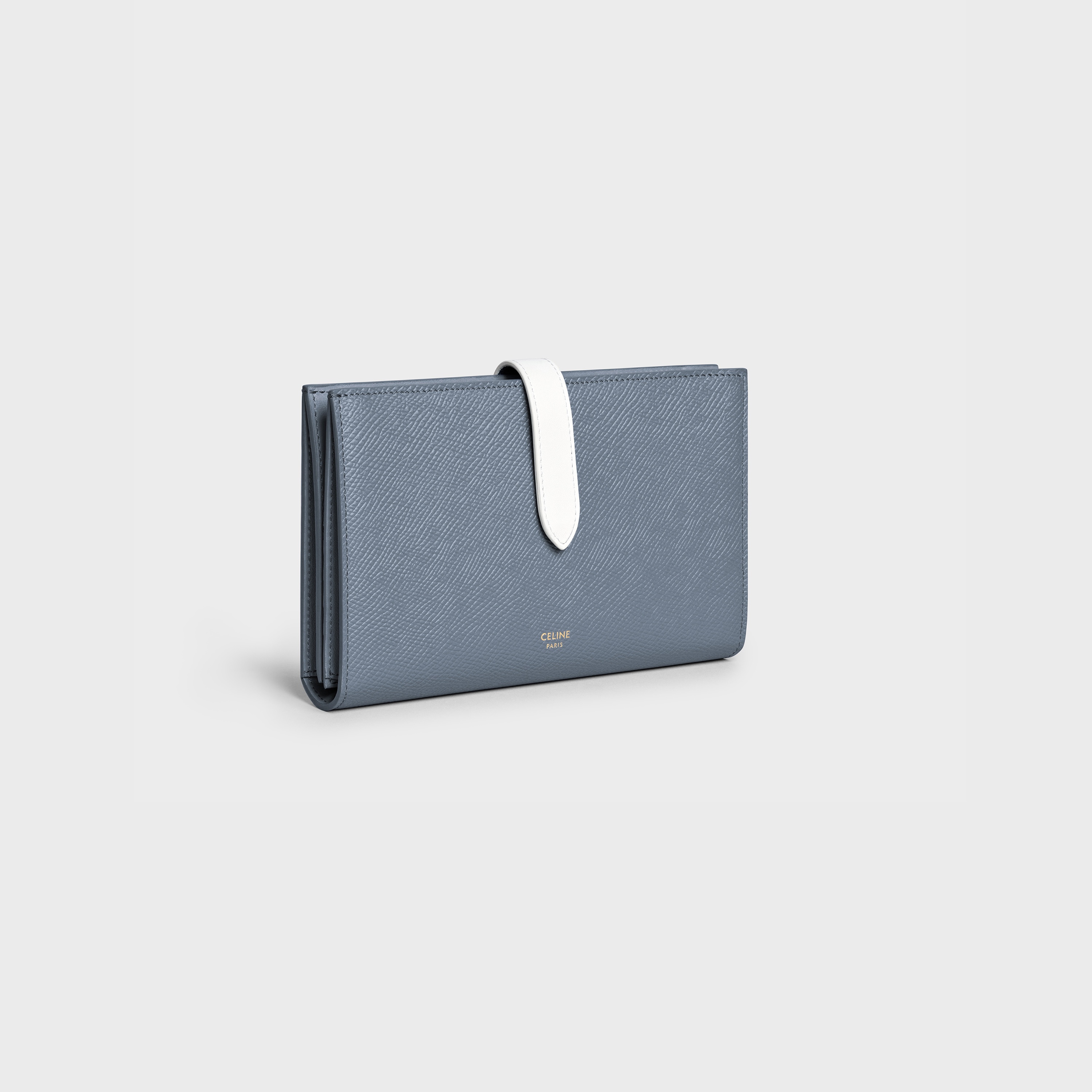 BICOLOUR LARGE STRAP WALLET IN GRAINED CALFSKIN - 2