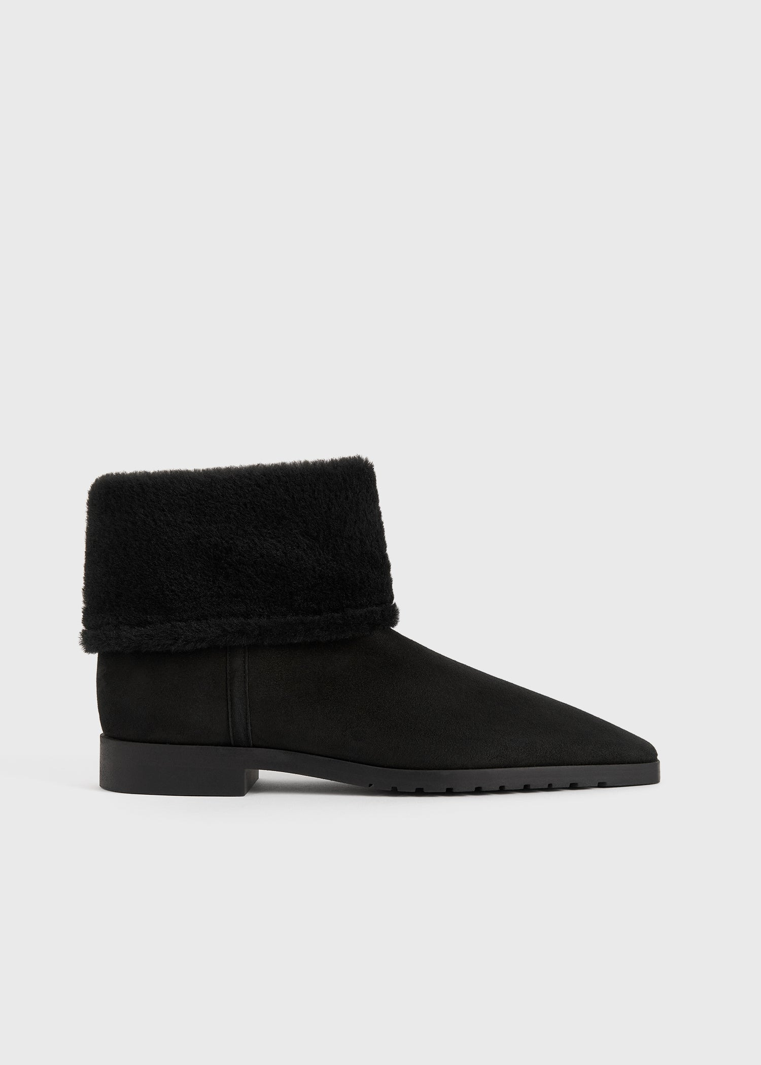 Fold-down shearling boots black - 8