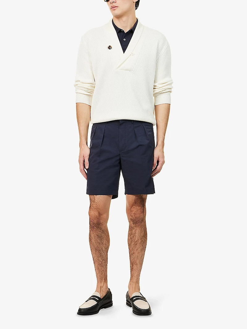 TOM FORD Regular-Fit Pleated Cotton-Blend Shorts outlook