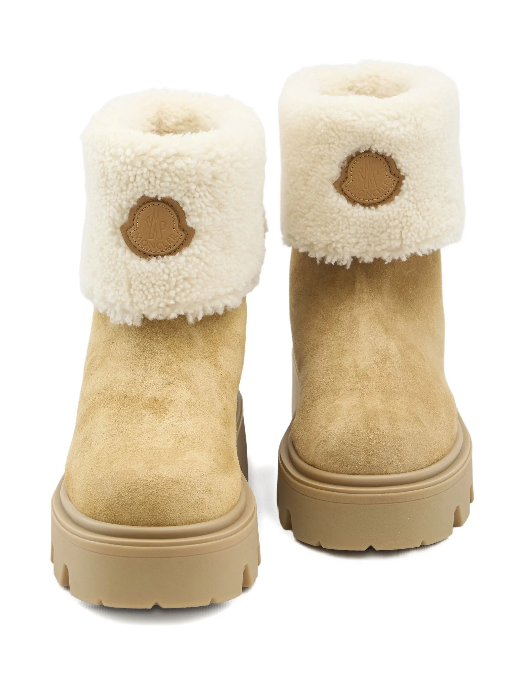 Moncler Aurea Shearling Logo Patch Boots - 2