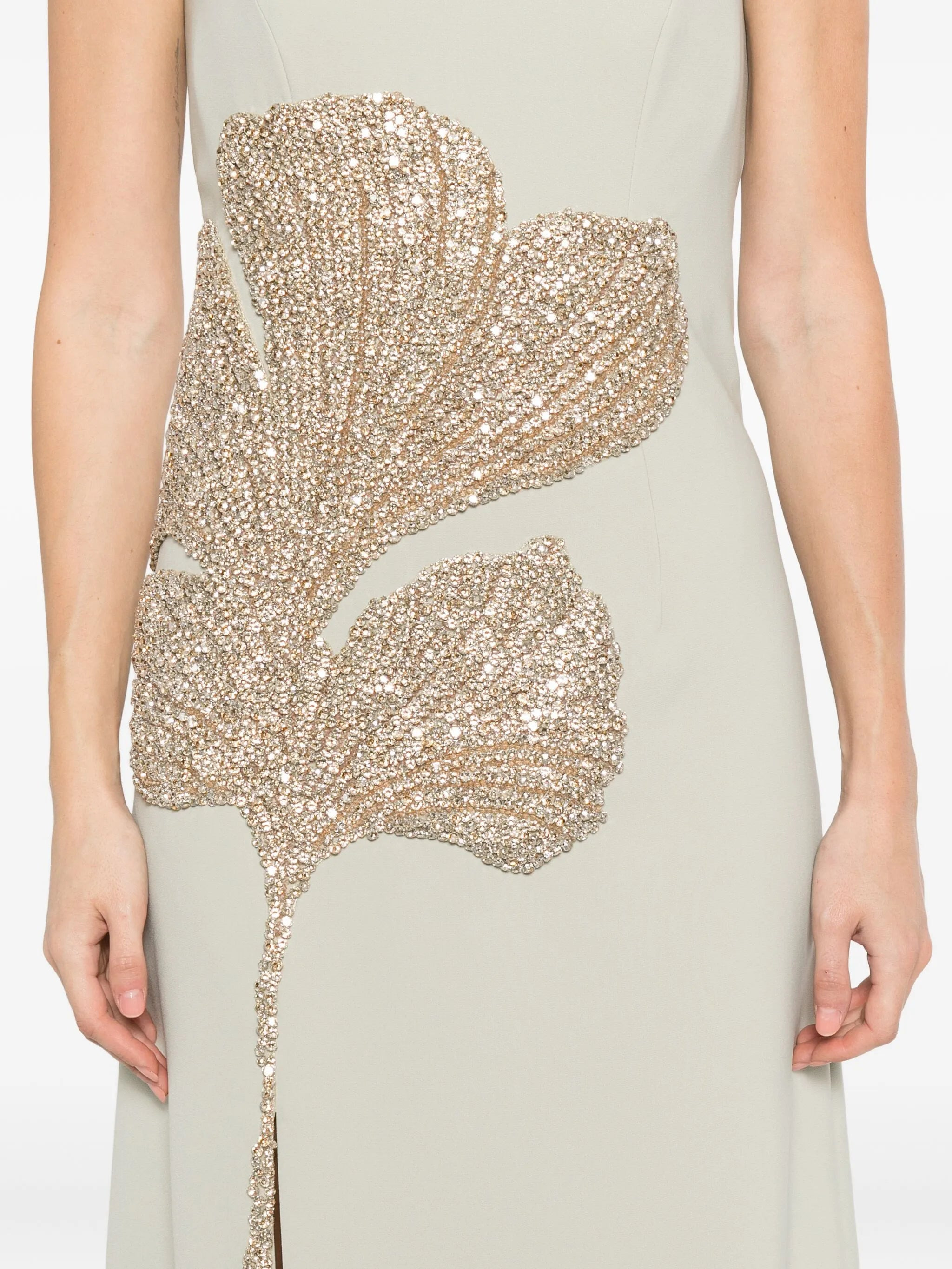 Costarellos Leaf-embellished Slit-detail Maxi Dress - 2