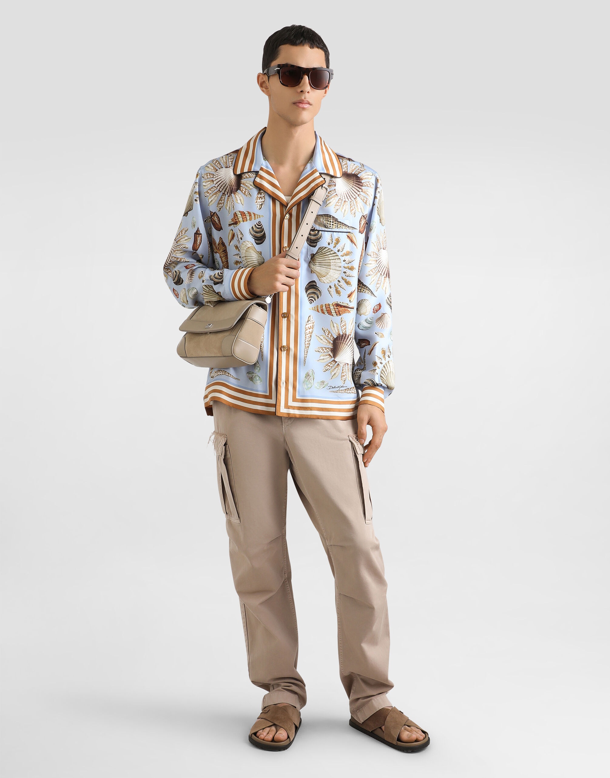 Shell-print silk twill vanity shirt - 2