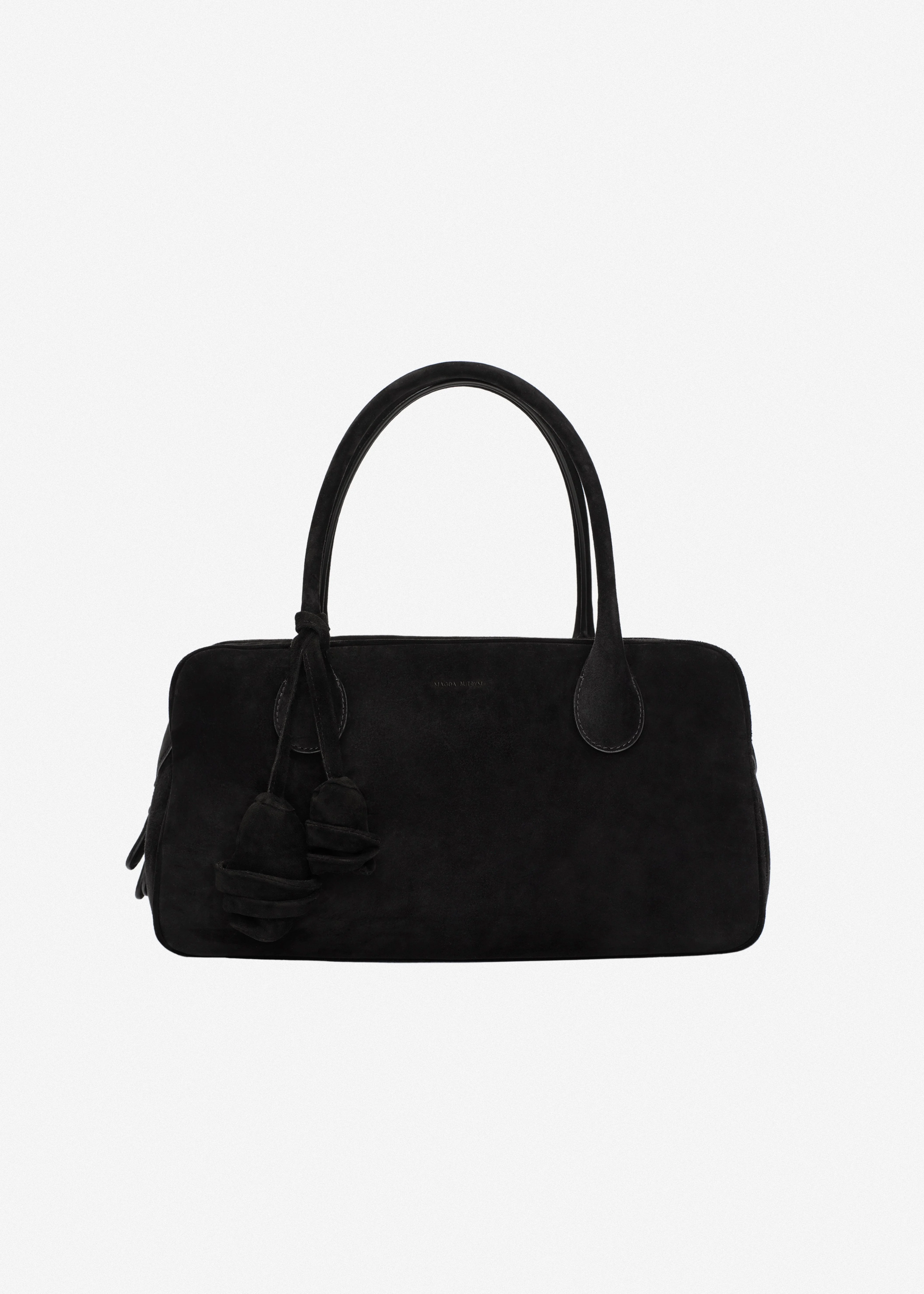 Brigitte in black suede with flower charm - 1