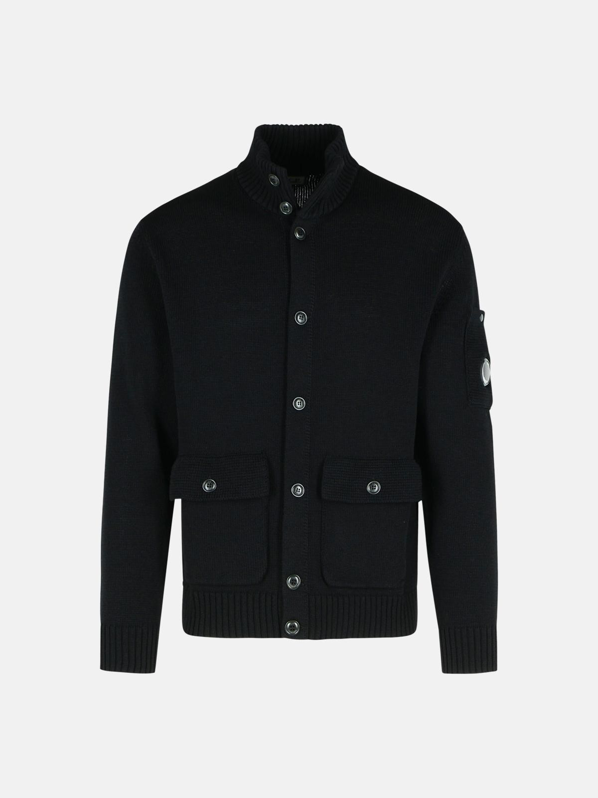 'LENS' BLACK COTTON JACKET - 1