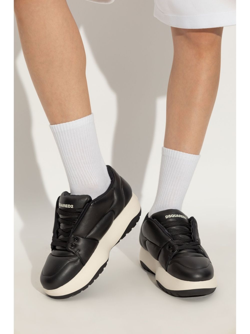 quilted leather sneakers - 2