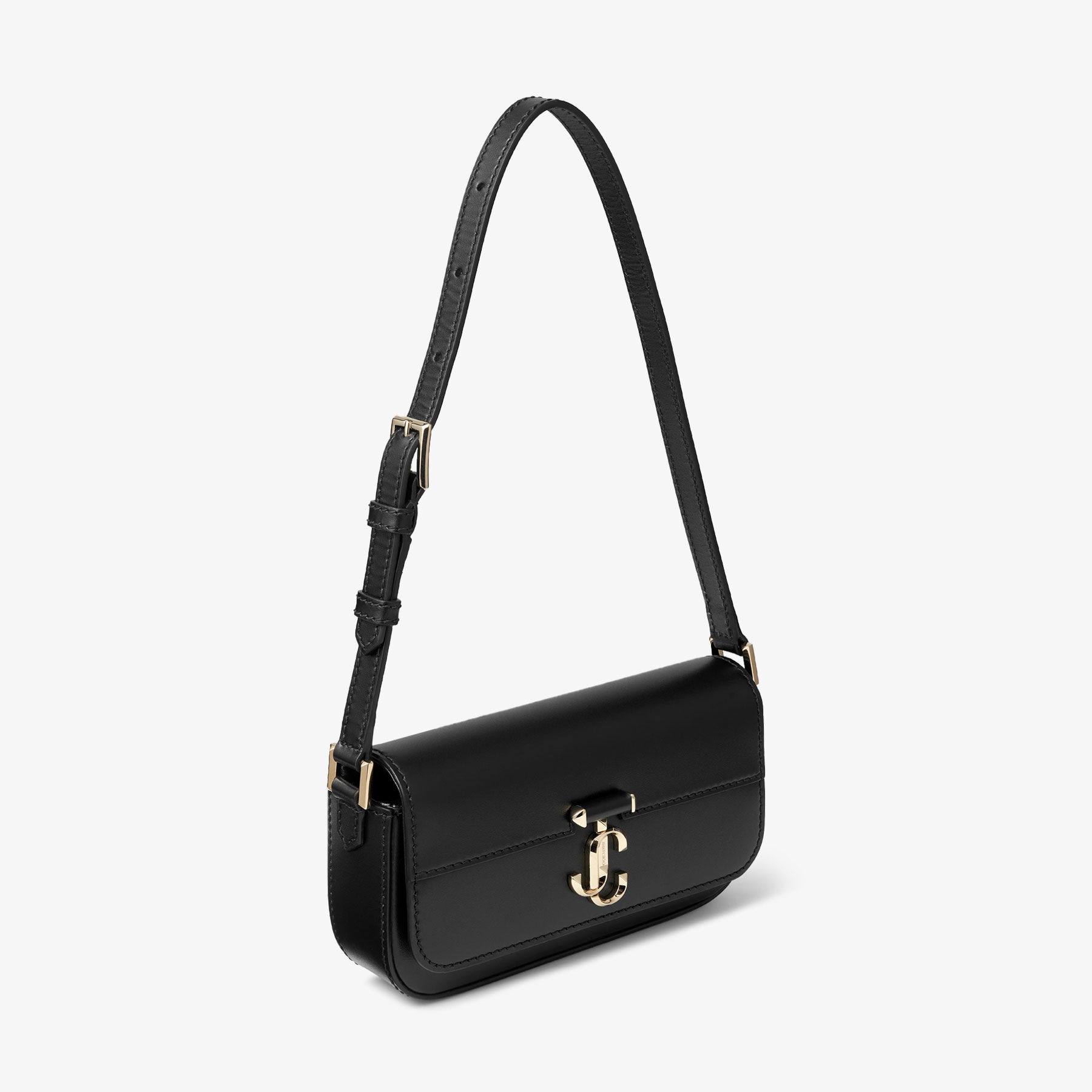Varenne Mini Shoulder
Black Leather Mini Shoulder Bag with JC Emblem - 6