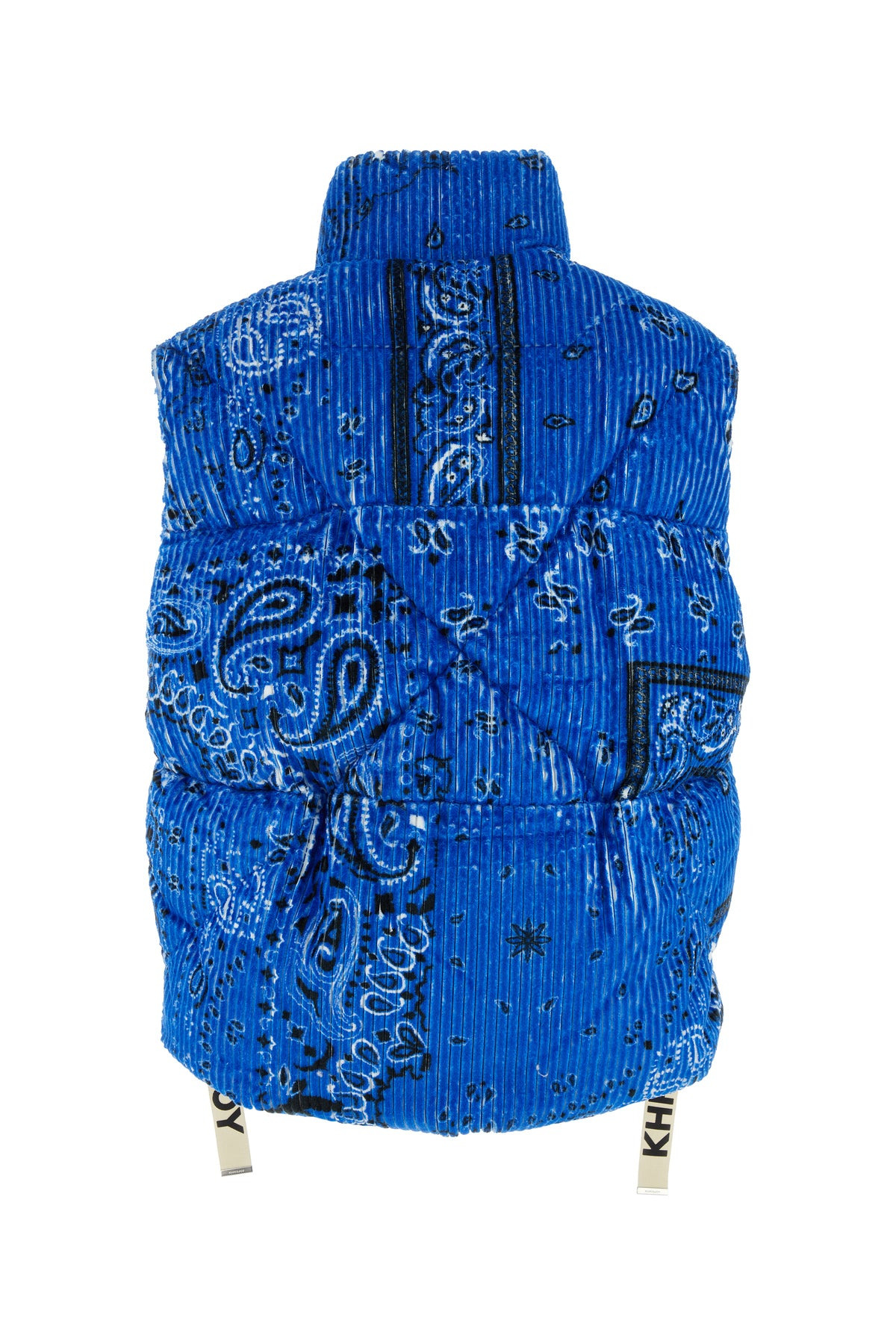 Printed corduroy oversize sleeveless down jacket - 2