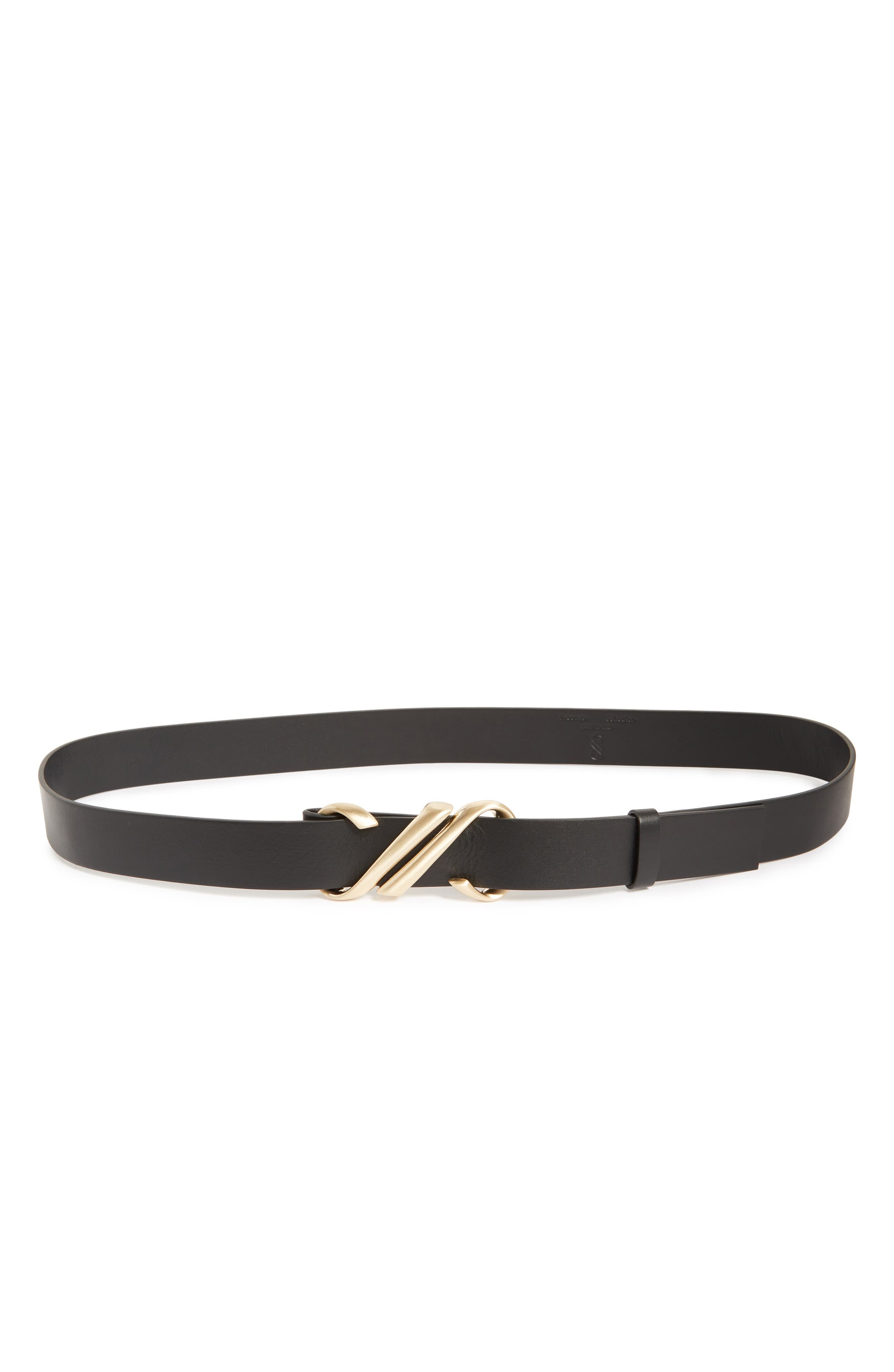 Proenza Schouler Monogram Buckle Leather Belt in Black at Nordstrom - 1
