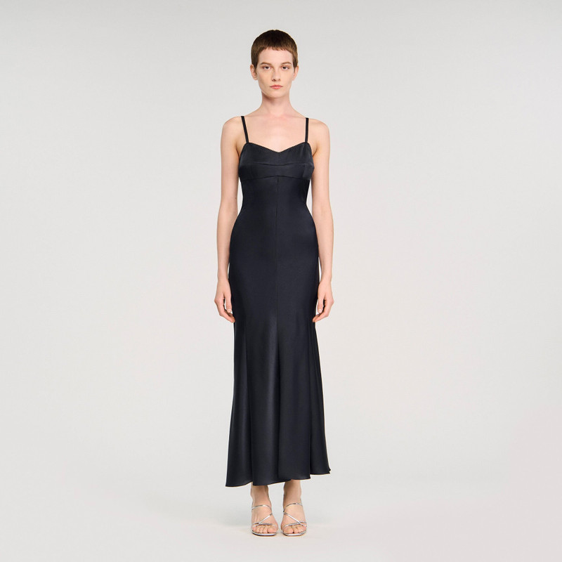 Sandro SATIN-EFFECT MAXI DRESS outlook