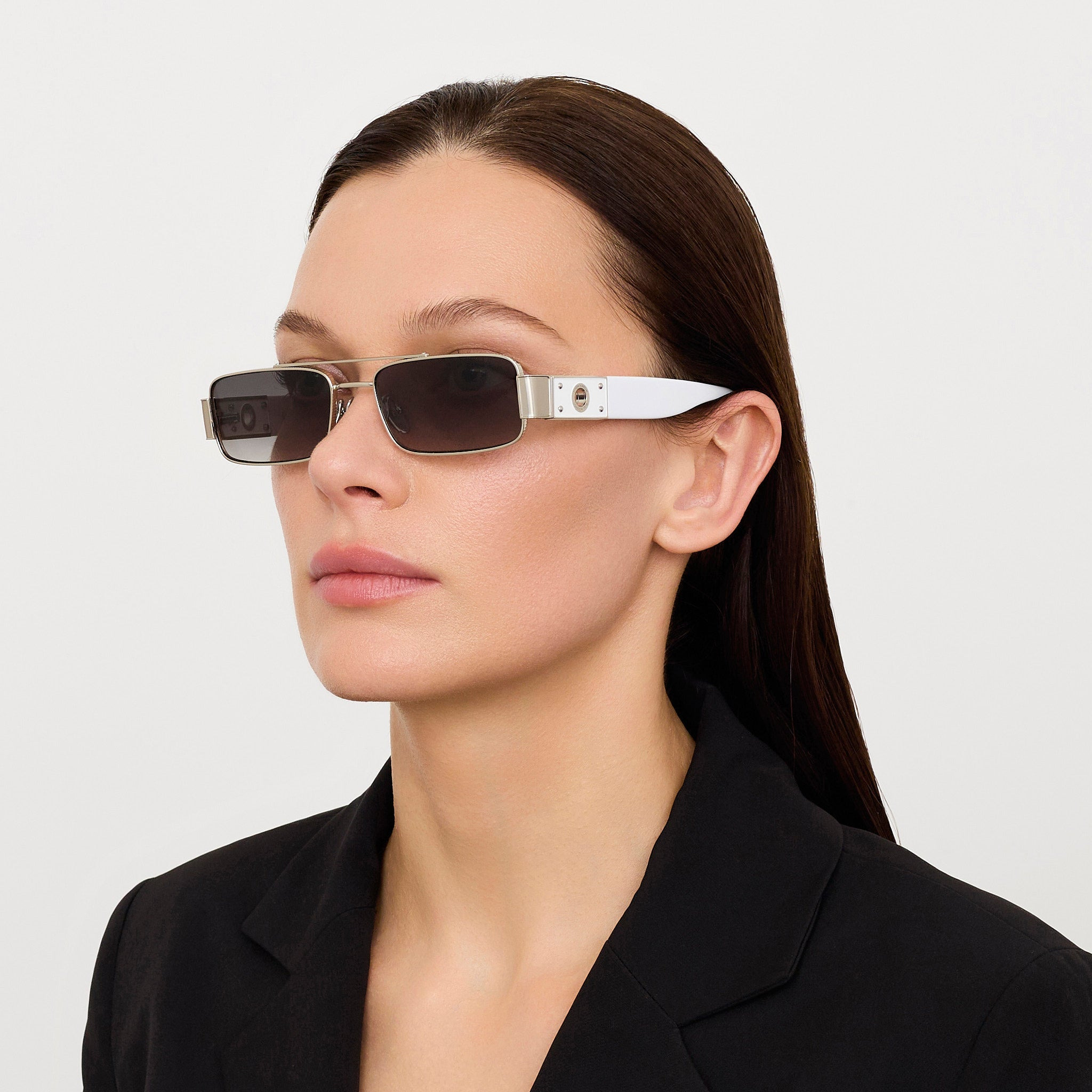 Joey Sunglasses in Grey Gradient and Gold - 3