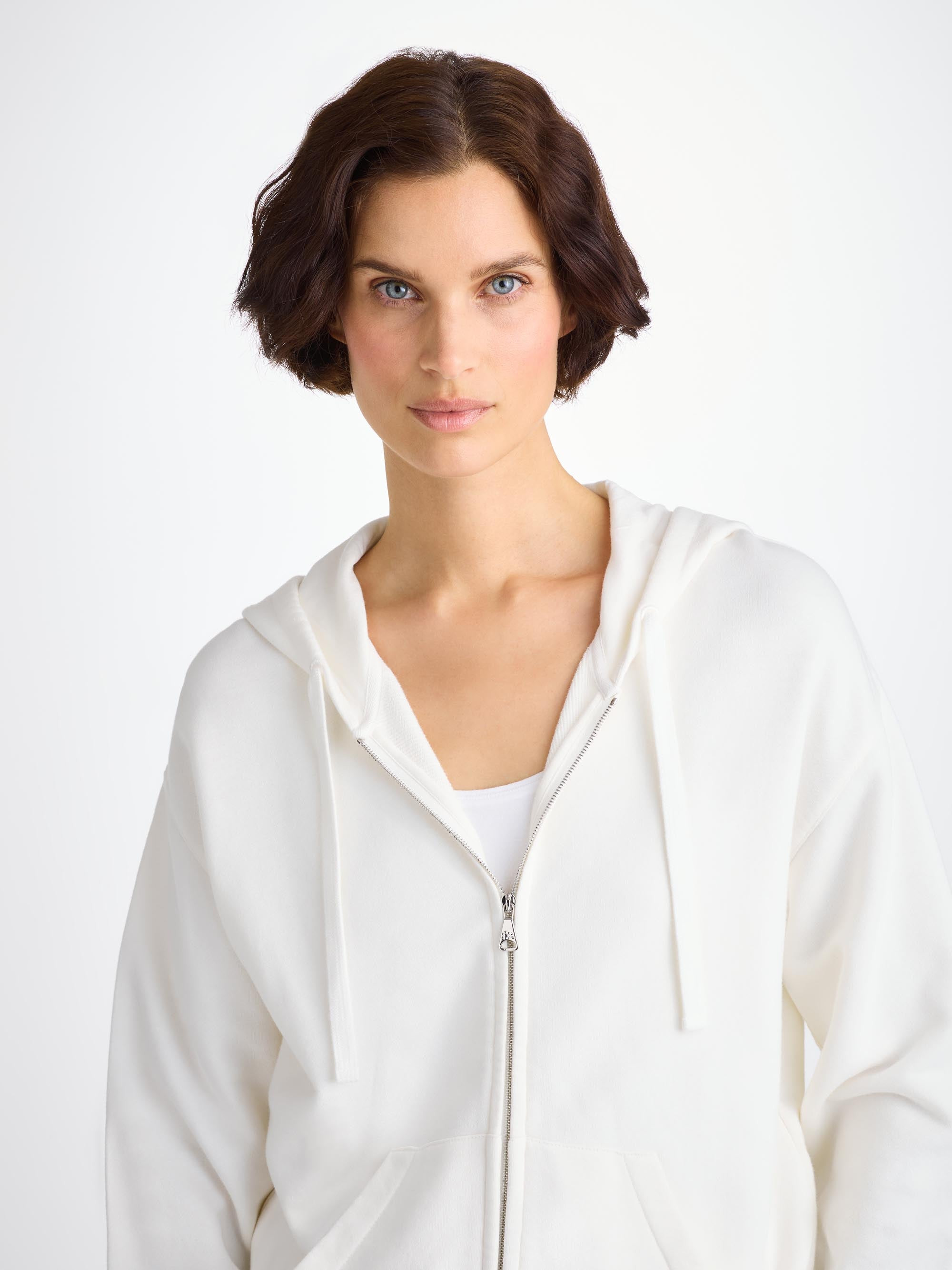 Women's Hoodie Quinn Cotton Modal White - 5