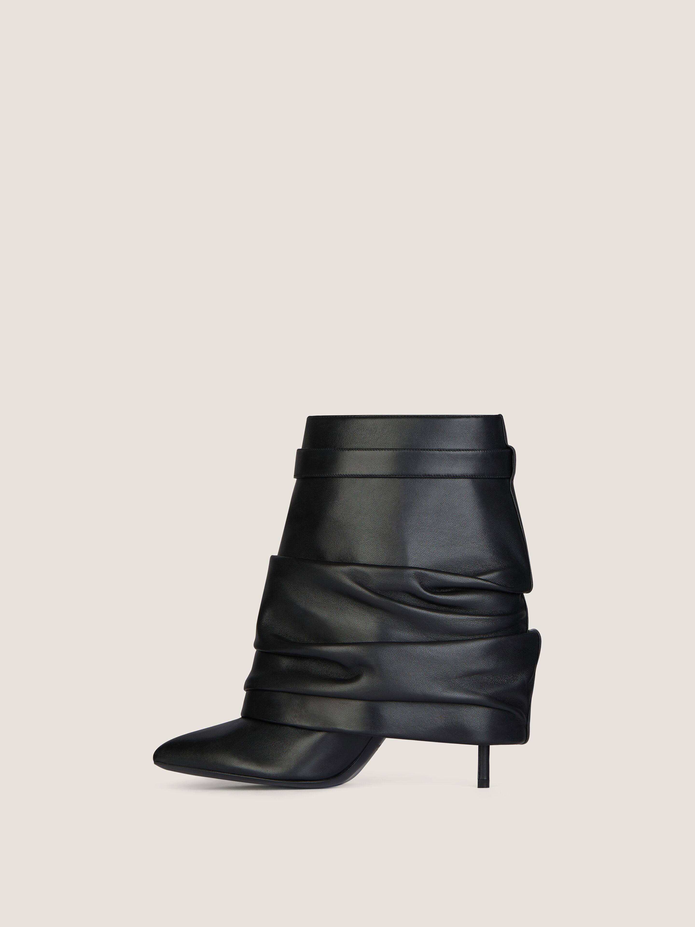 SHARK LOCK STILETTO ANKLE BOOTS IN NAPPA LEATHER - 2