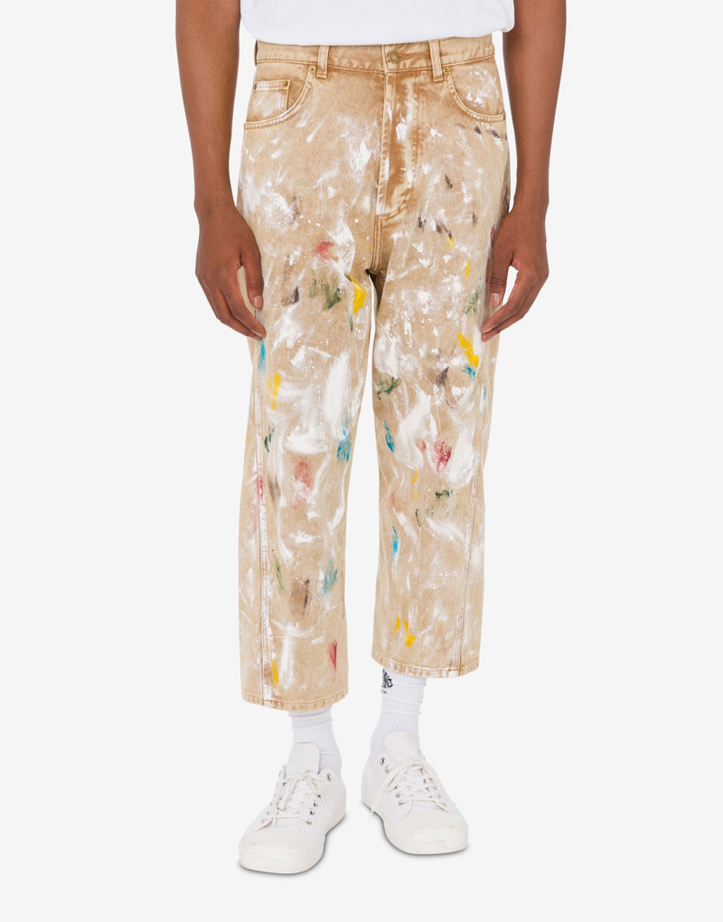 PRINTED STRETCH COTTON BULL TROUSERS 1