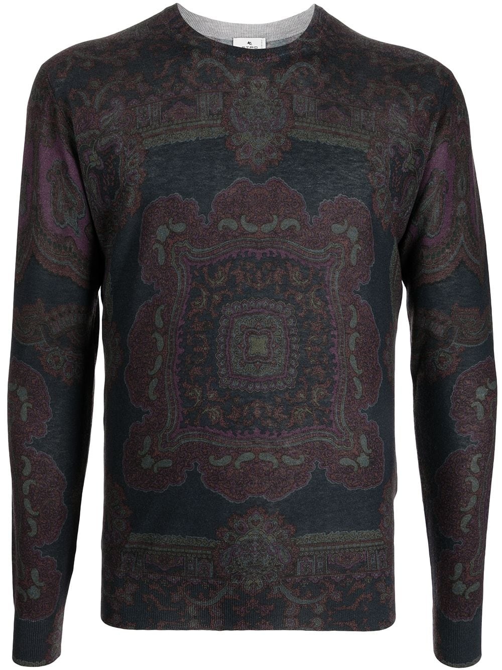 paisley-print knitted jumper - 1