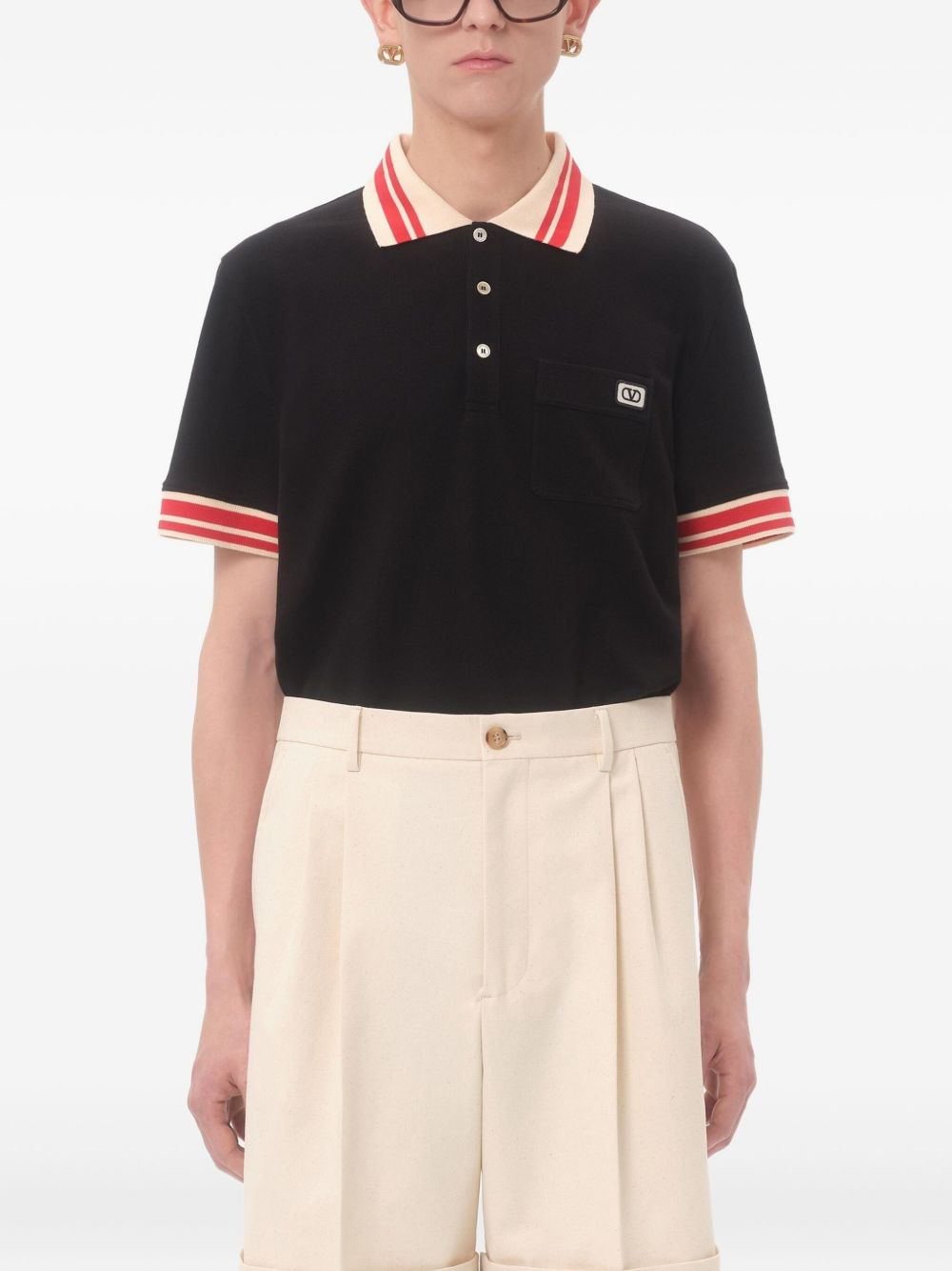 VLogo Signature-patch polo shirt - 3