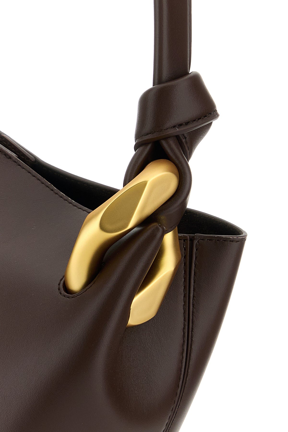 Chocolate leather bucket bag - 4