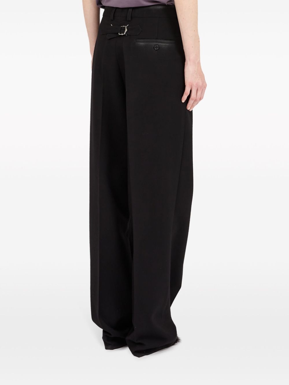 straight-leg gabardine wool trousers - 5