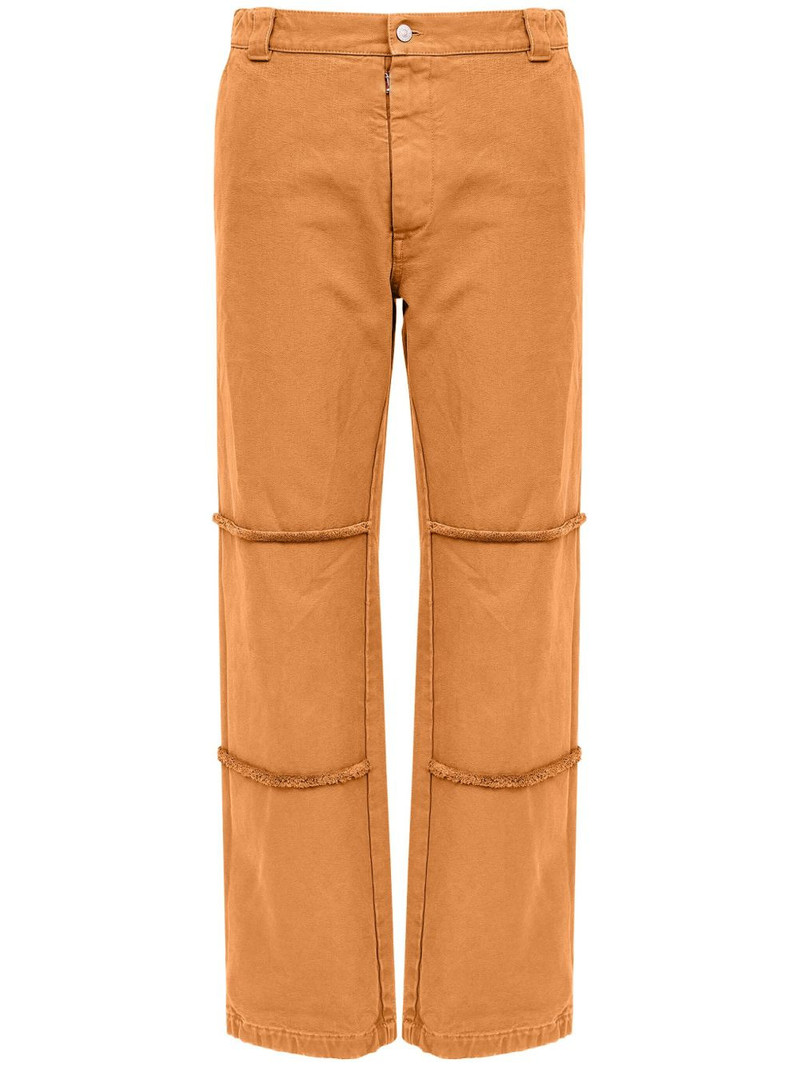 single-stitch logo straight trousers 1
