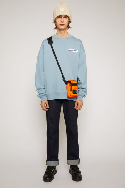 Acne Studios Logo patch sweatshirt mineral blue outlook