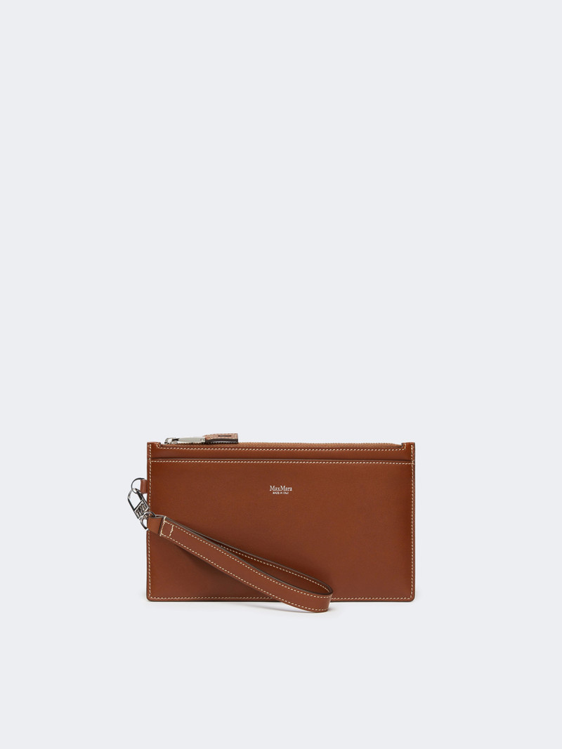 CLASSICPOUCH Wrist-strap leather pouch - AMBER BROWN 1