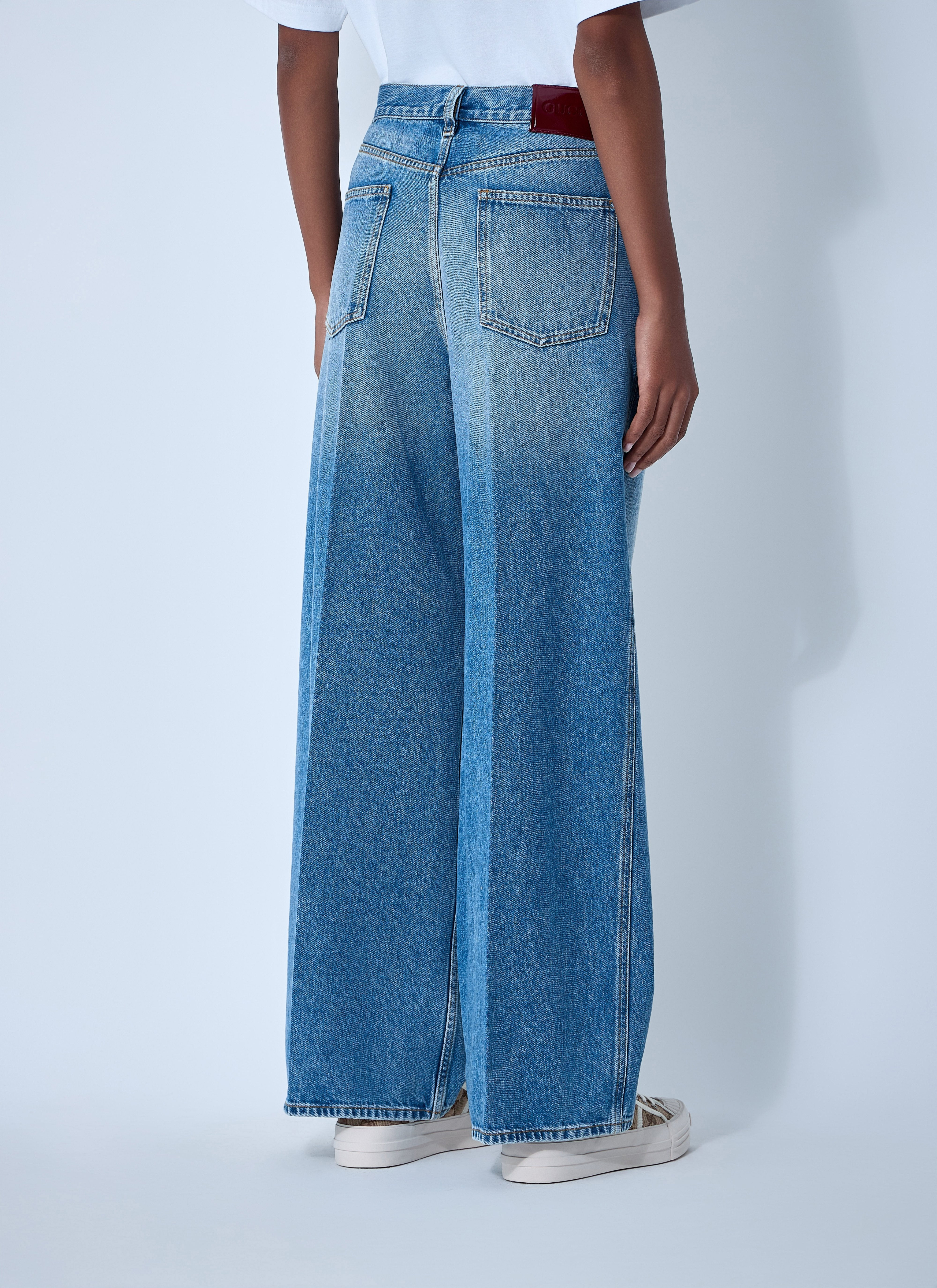 Gucci Women Wide-Leg Five-Pocket Jeans - 4