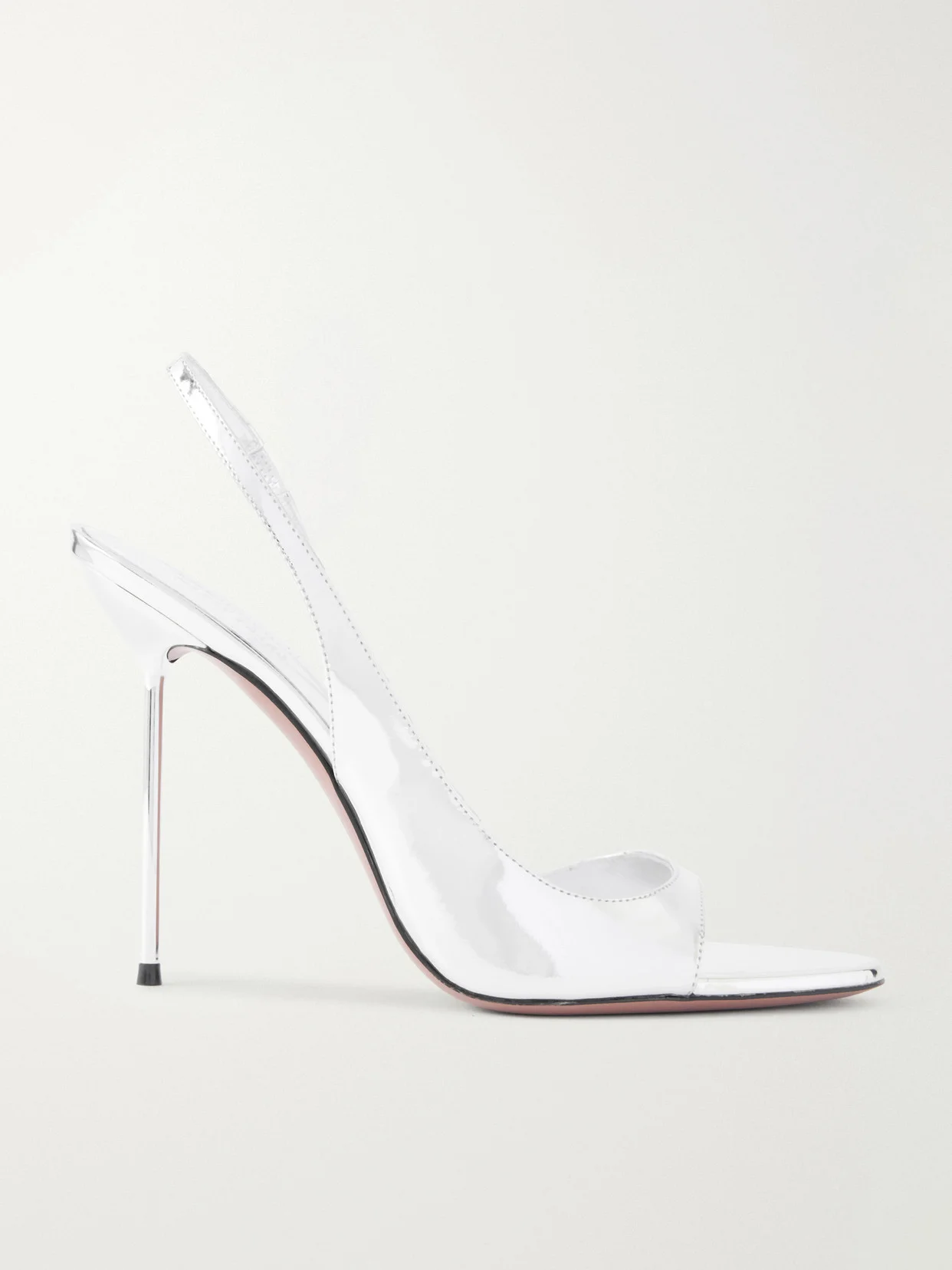 Lidia Mirrored-leather Slingback Sandals - 1