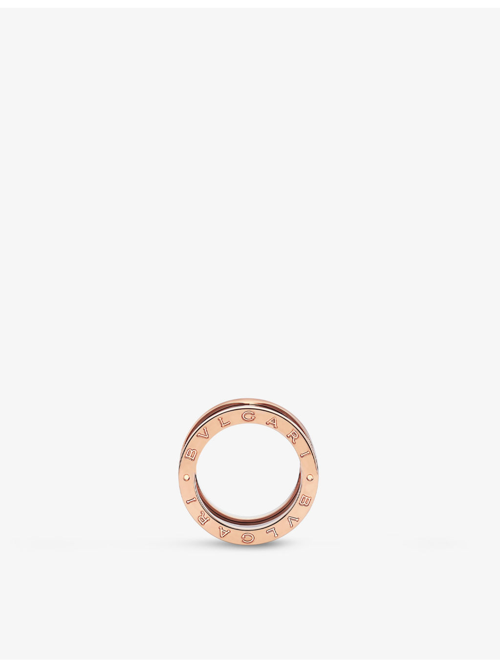 B.zero1 four-band 18ct rose-gold and ceramic ring - 3