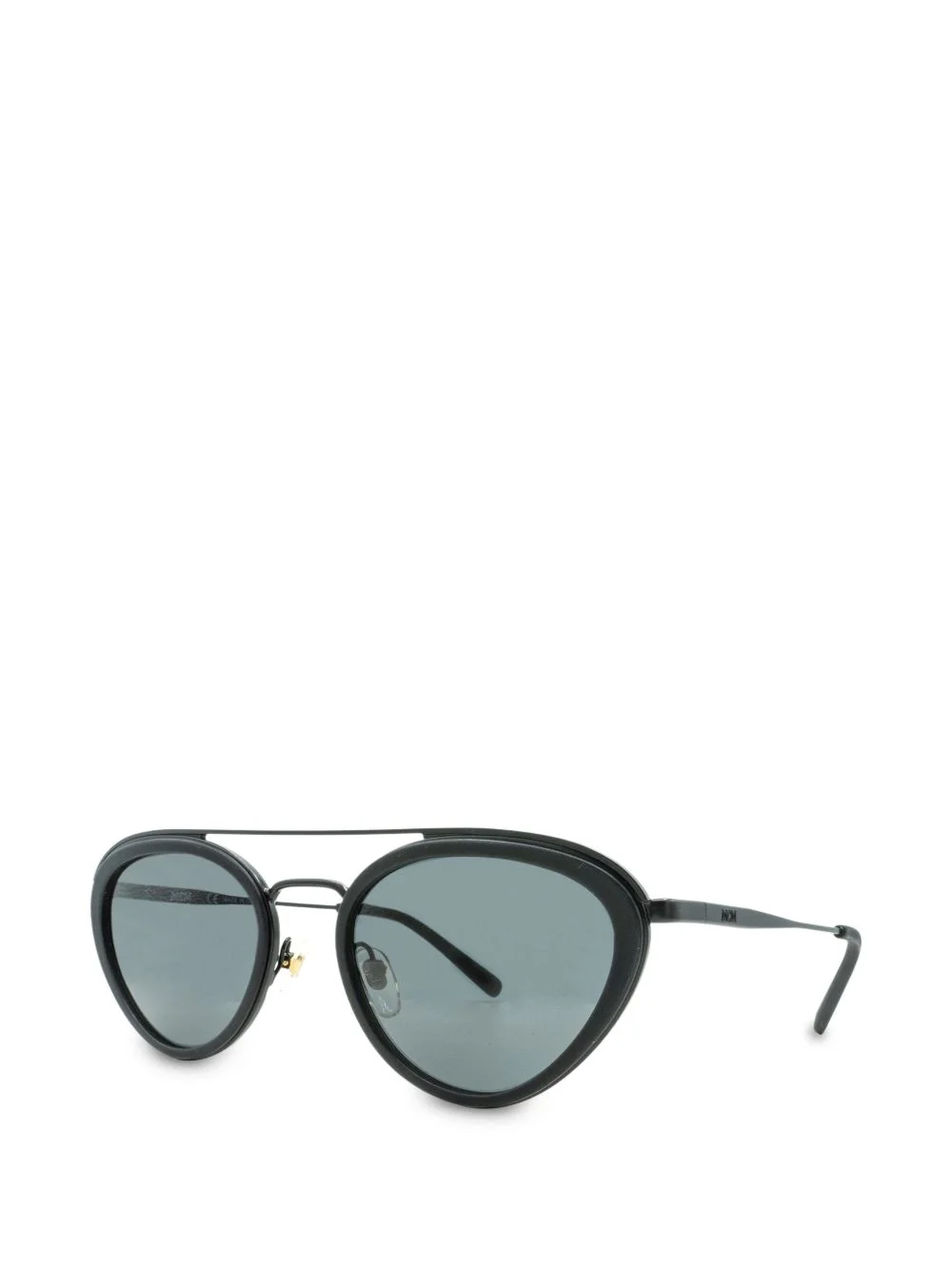 double-bridge oval-frame sunglasses - 1