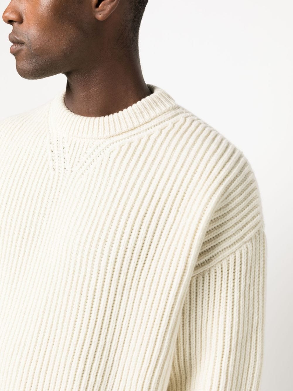 crew-neck ribbed-knit wool jumper - 5