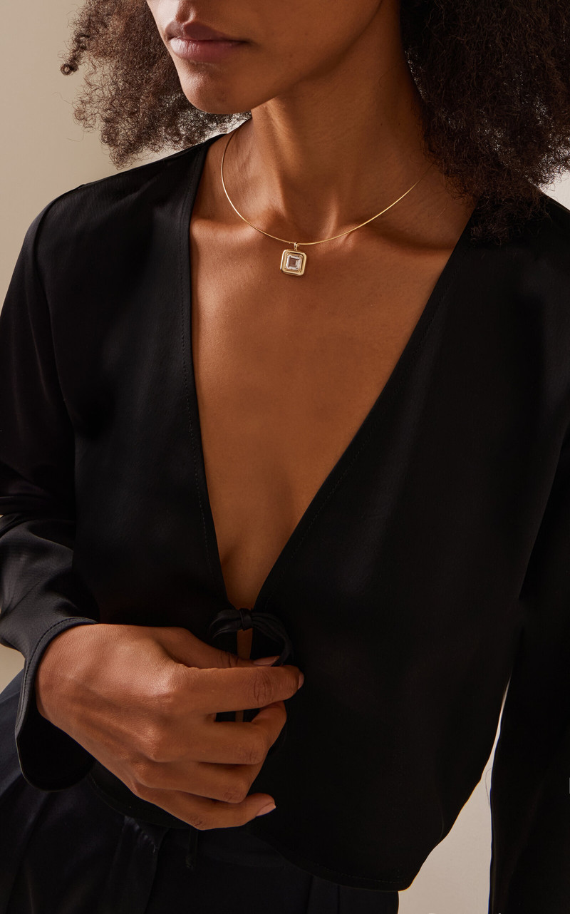 BEA BONGIASCA 9K Yellow Gold Crystal Pendant Necklace gold outlook