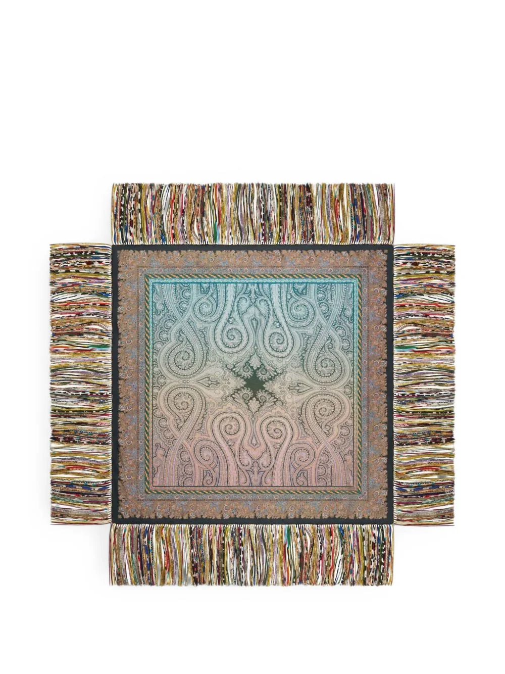 Aloeuw paisley-motif fringed scarf - 1