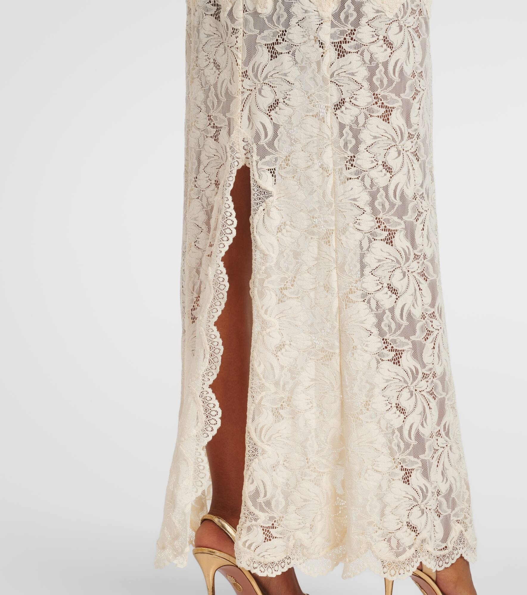 Lace-trimmed maxi dress - 7