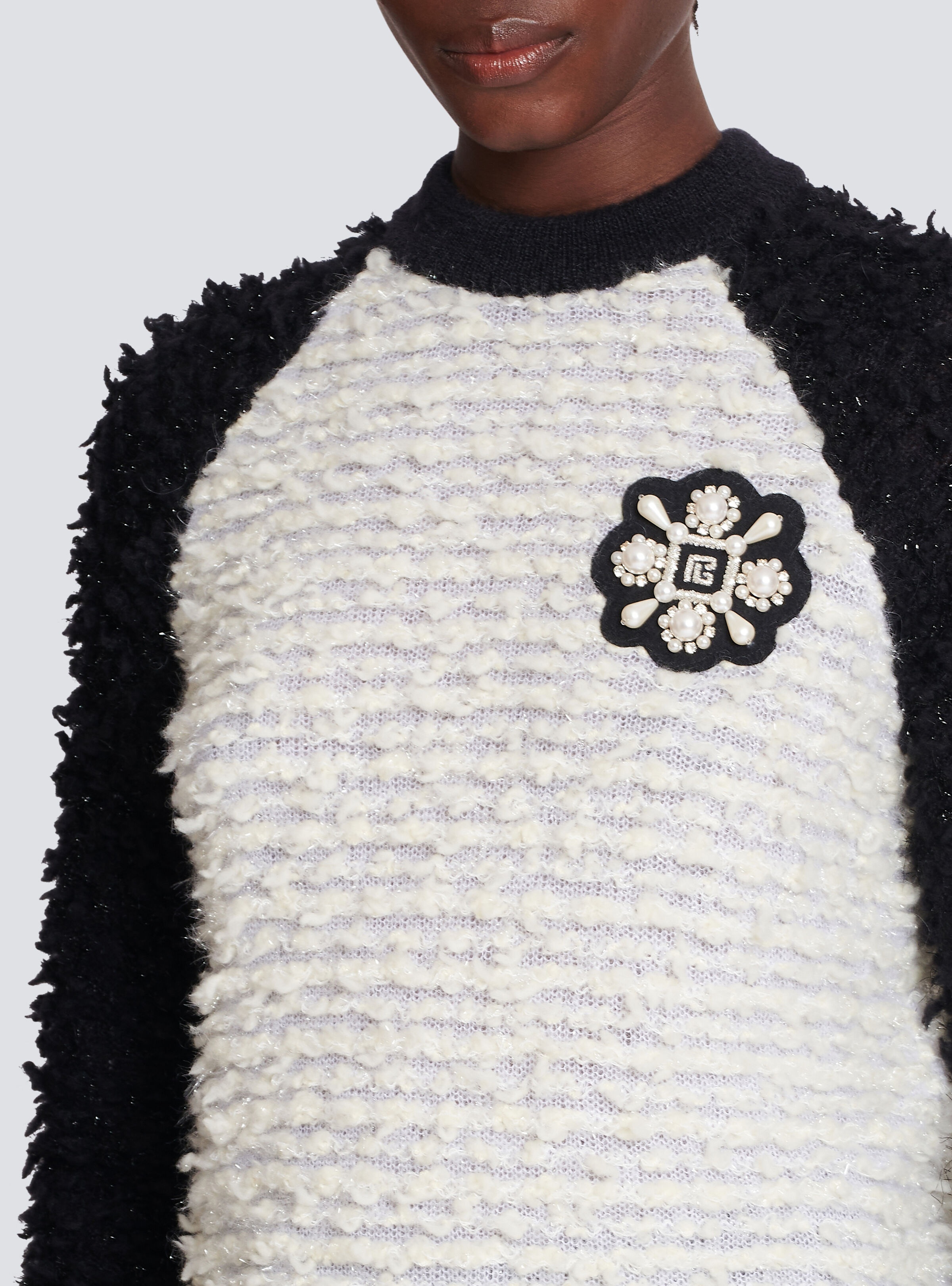 Lurex textured tweed jumper - 7