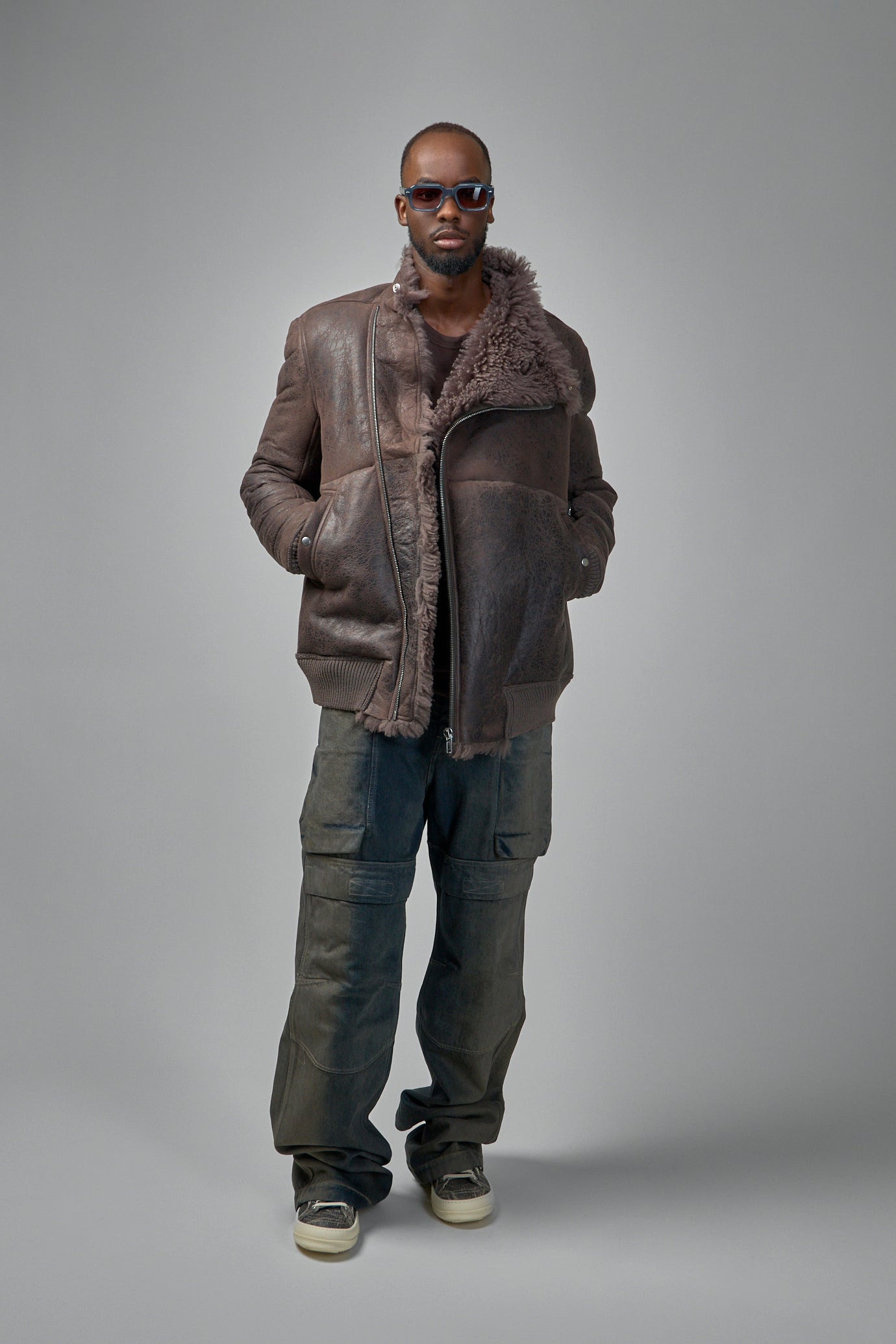 Hollywood Flight Shearling Real Fur Bomber Jacket - 2