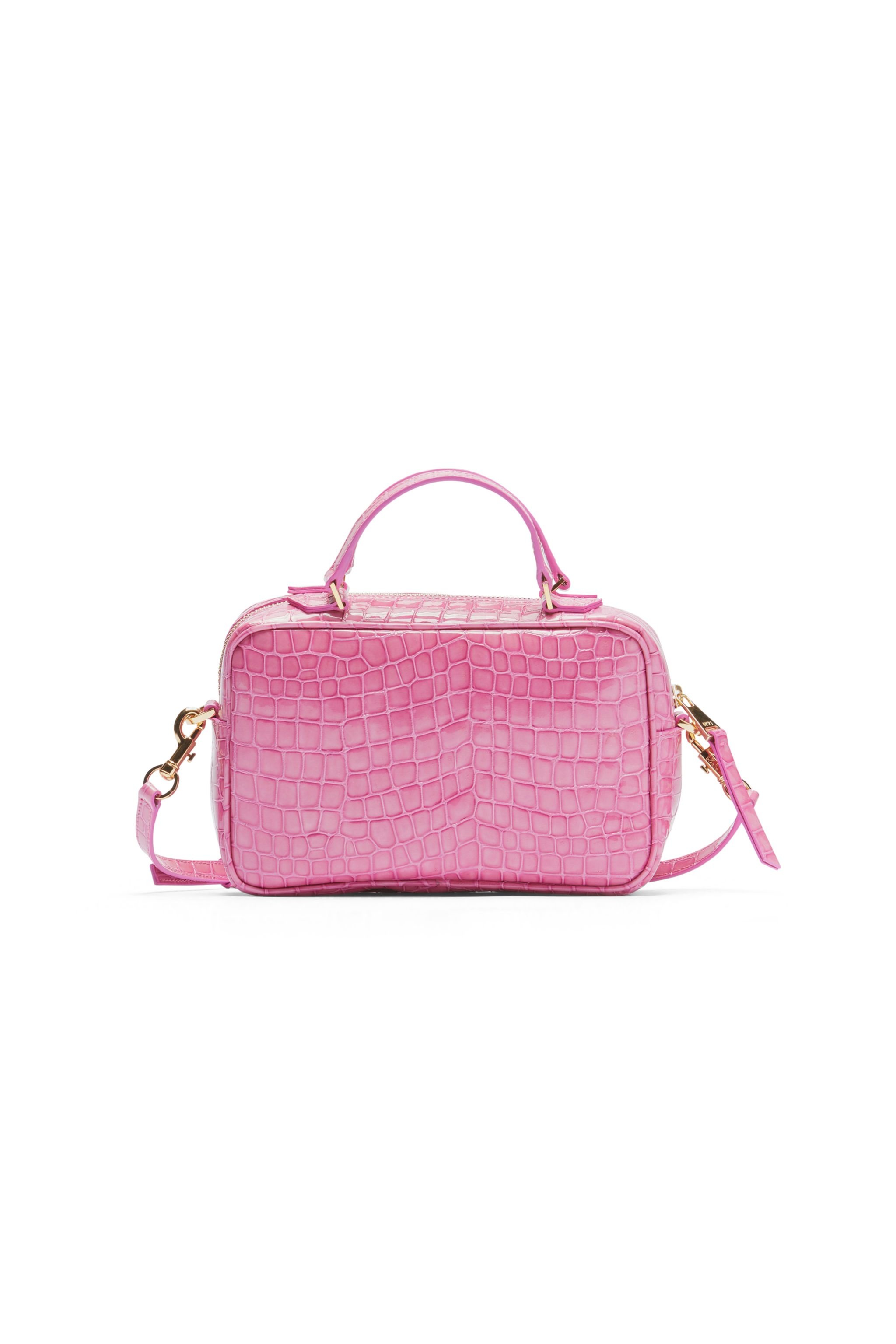 Mini Bauletto Croc-Effect Leather Shoulder Bag, N°21