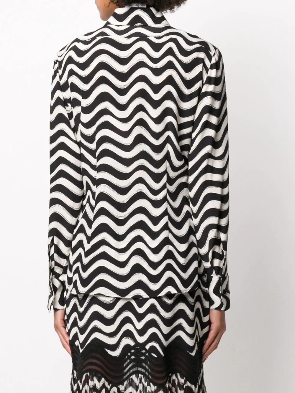 wave-print long-sleeve shirt - 4