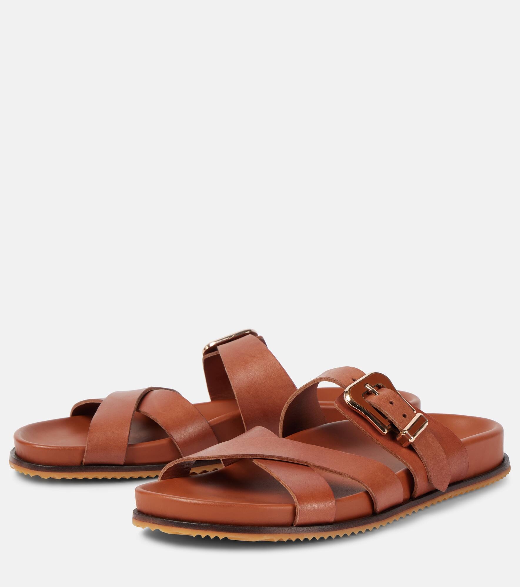 Circle leather sandals - 4