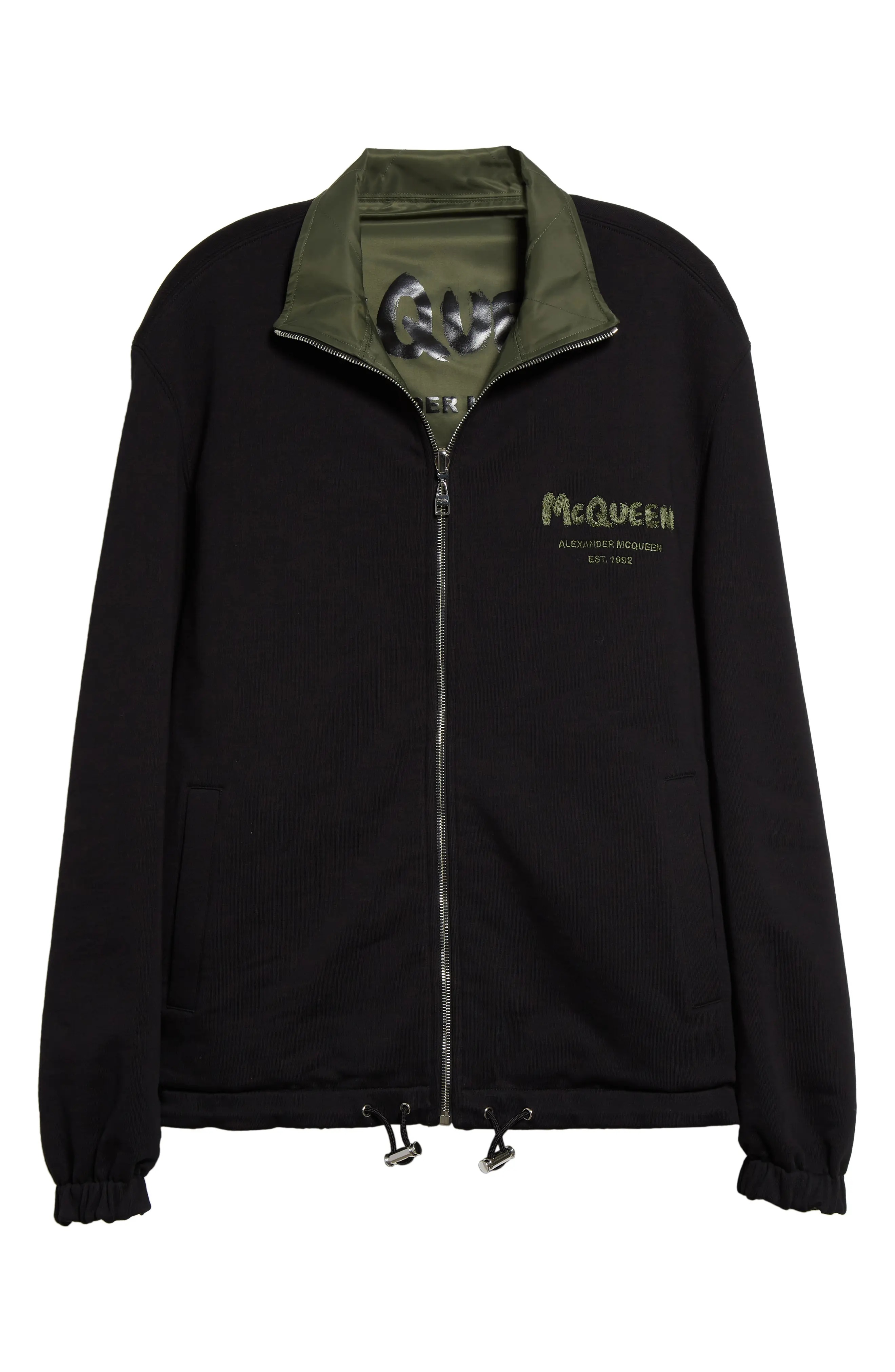 ジャケット ALEXANDER MCQUEEN COTTON JACKET Alexander McQueen Graffiti Logo Reversible Cotton Jacket in