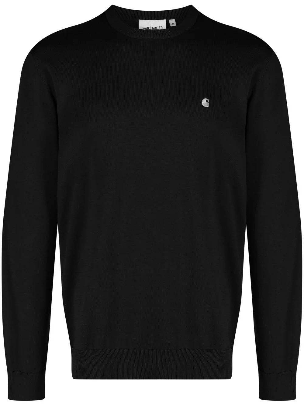 logo-embroidered crew neck jumper - 1