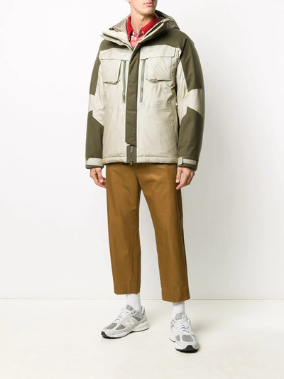 White Mountaineering two-tone zip-up jacket outlook