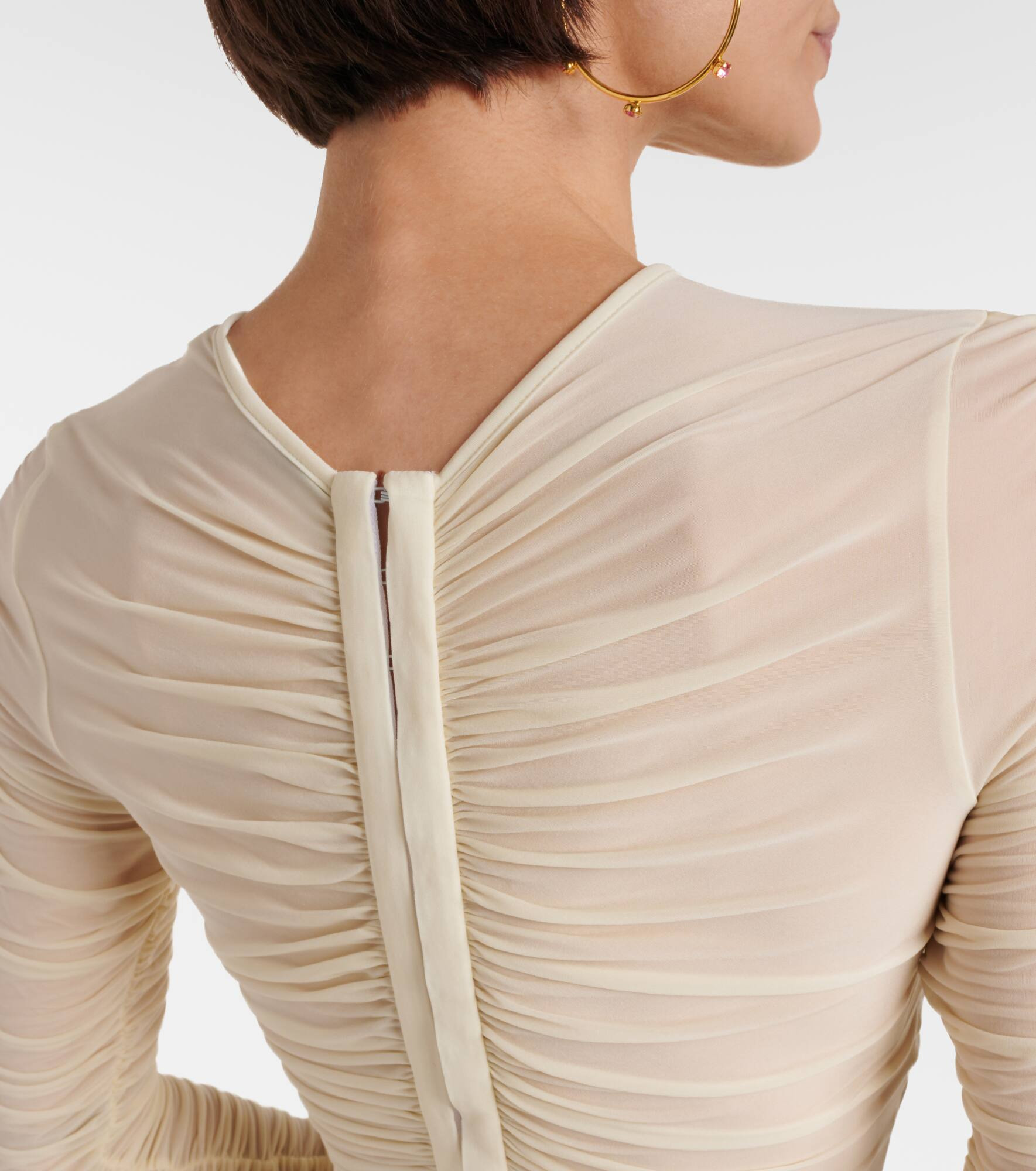 Floral-appliqué ruched top - 6