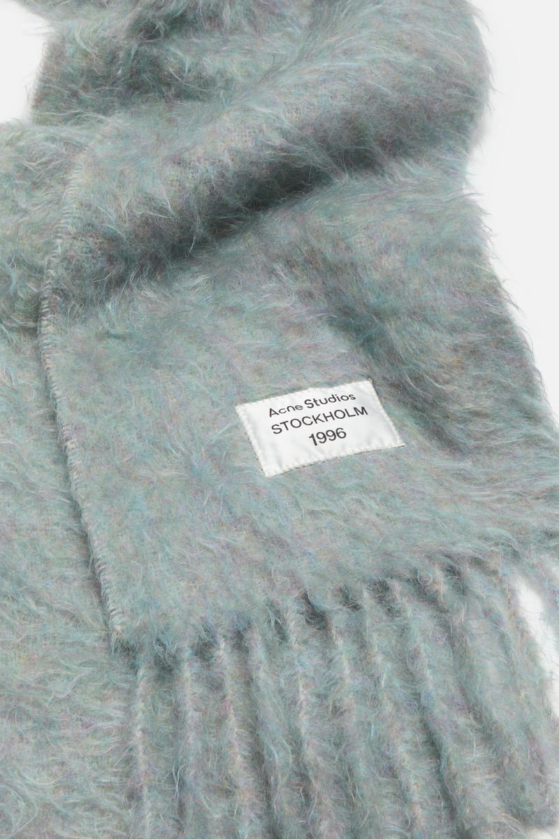 Acne Studios Wool scarf with logo - Light Blue Melange outlook