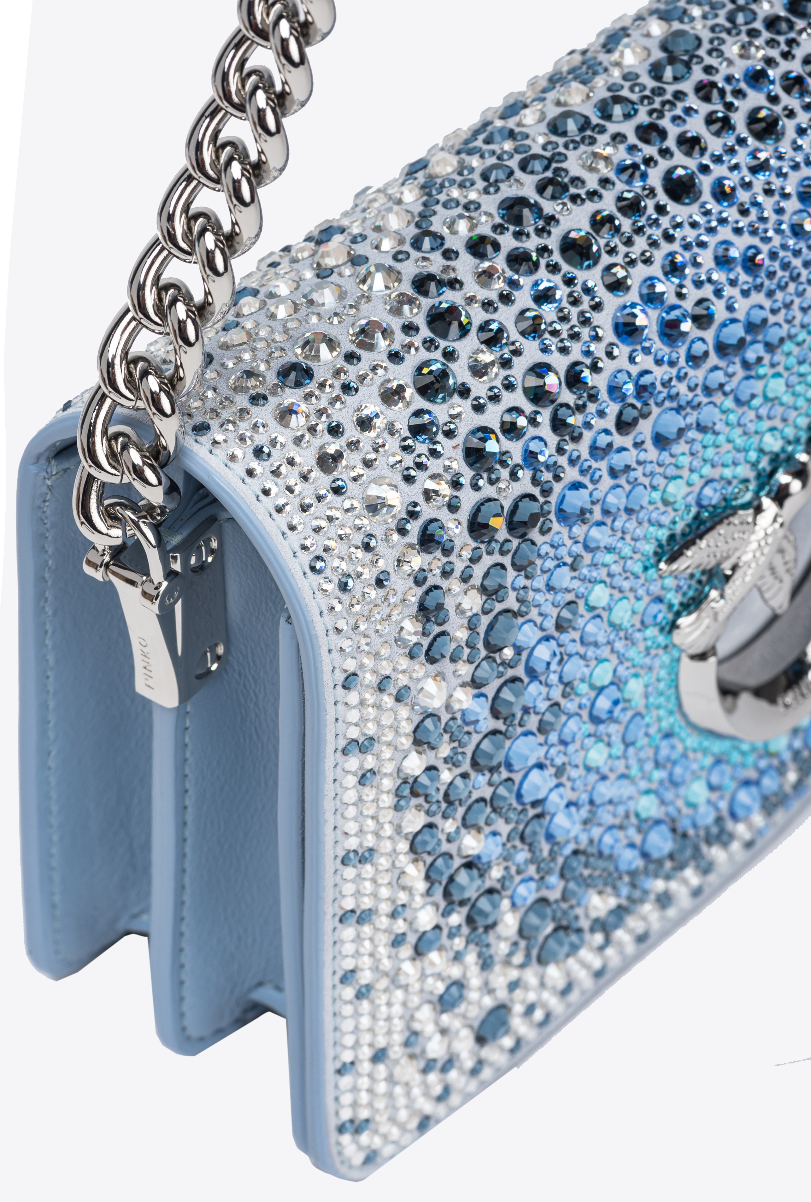 PINKO GALLERIA FULL-RHINESTONE MINI LOVE BAG CLICK - 7