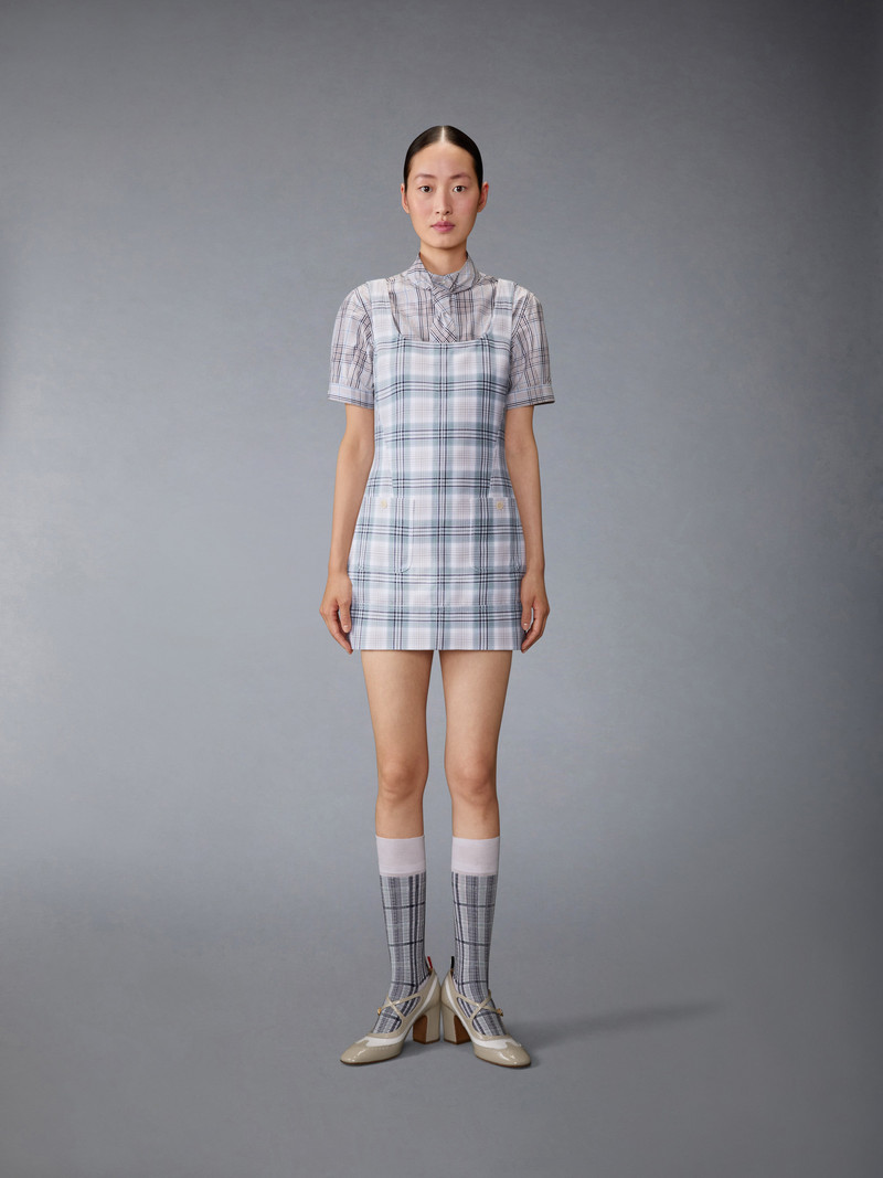 Thom Browne WINDOWPANE PLAID MINI SACK DRESS outlook