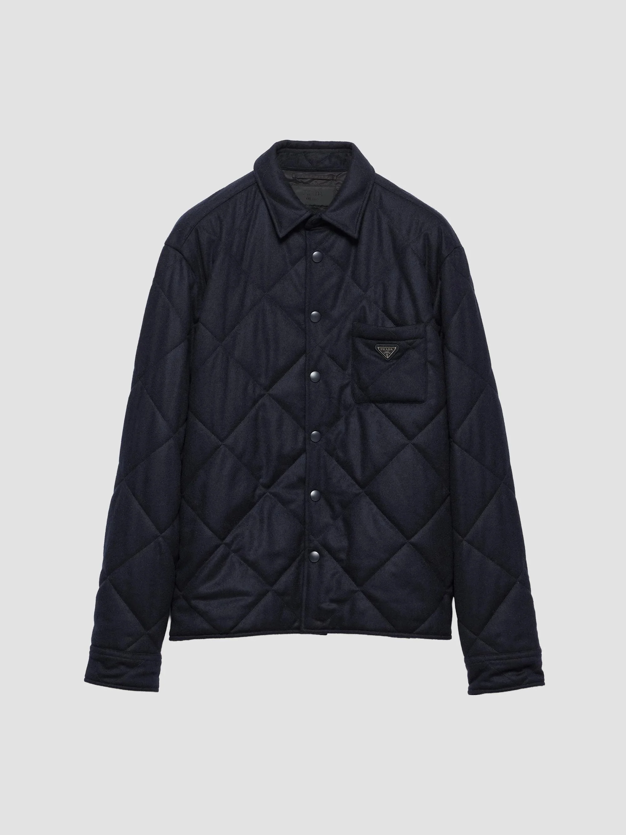 Men's Padded Cashmere Shirt - Blue - 1