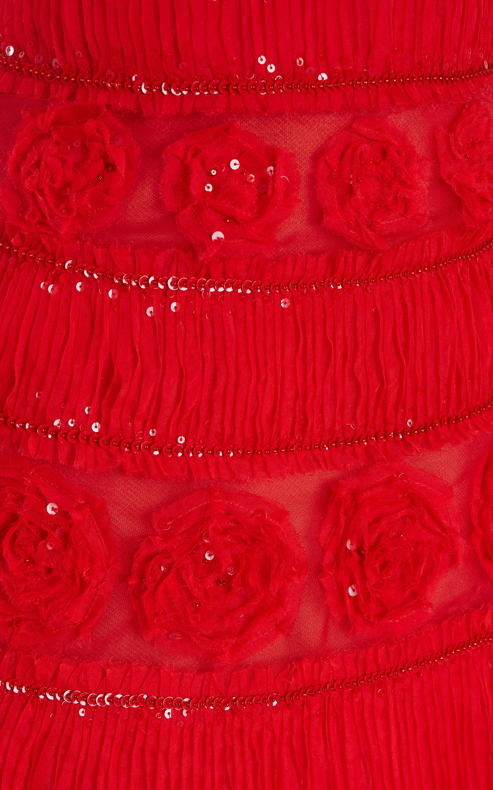 Embellished Tulle Mini Dress red - 4