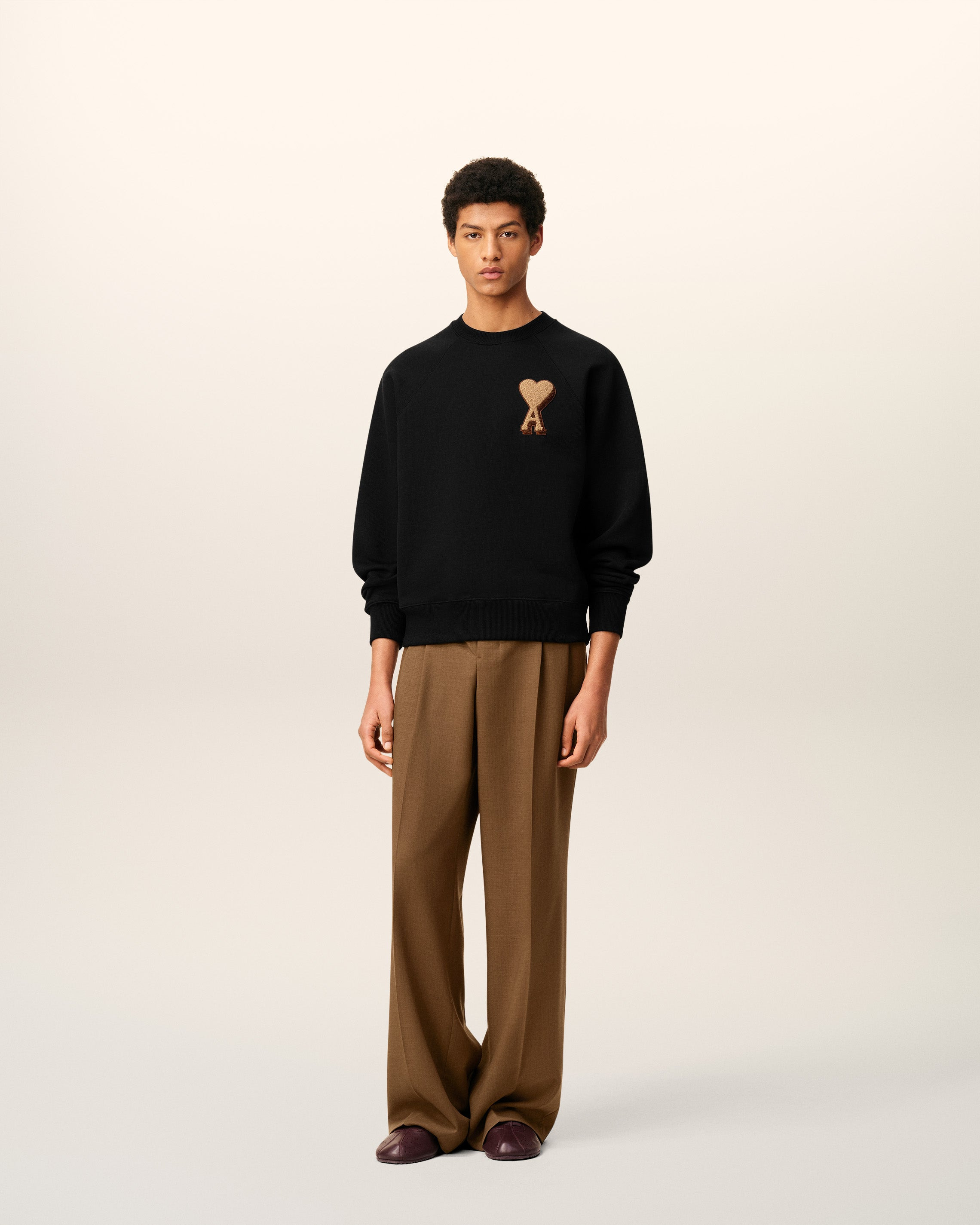 BLACK COTTON AMI DE COEUR SWEATSHIRT - 2