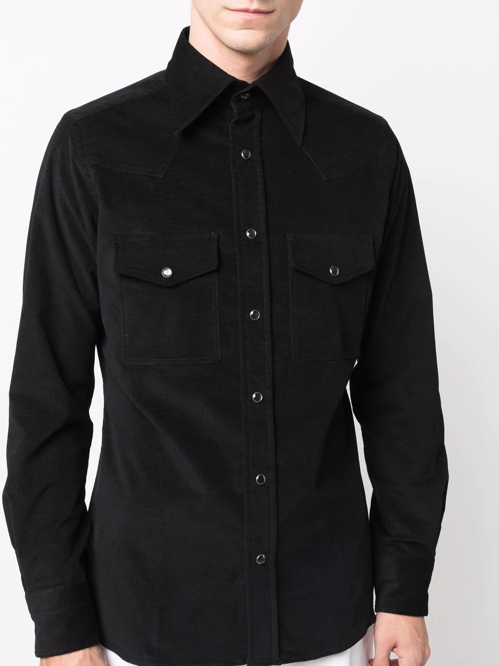 long-sleeve button-fastening shirt - 5