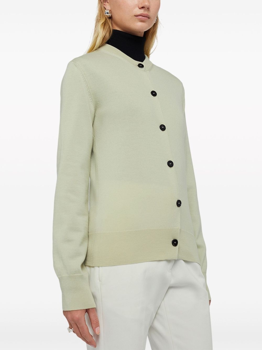 crew-neck wool cardigan - 2
